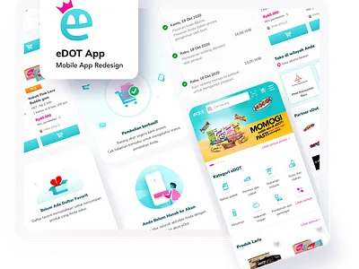 New Look of eDOT App design food illustration interface ux