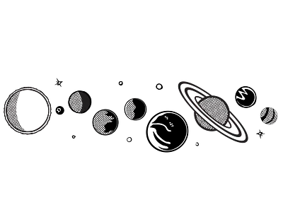 Just Some Planets graphic design illustration simple vector
