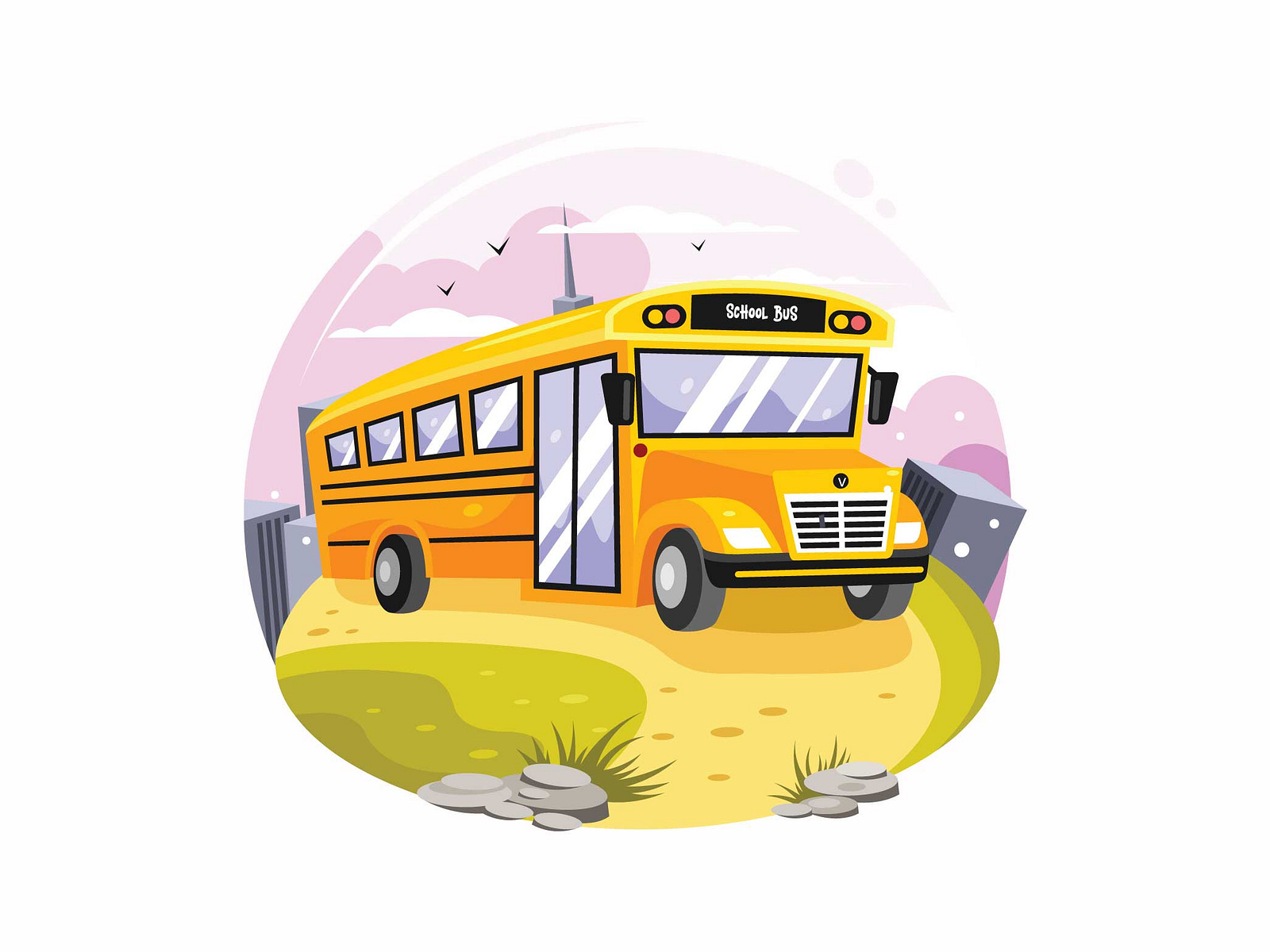 School Bus Vector Illustration by ianmikraz on Dribbble