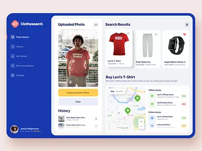Clothes Search Admin Dashboard: Analytics UX UI
