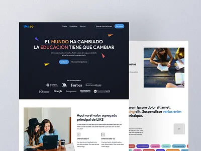 LIKS Tryout Website branding diseño ui web design