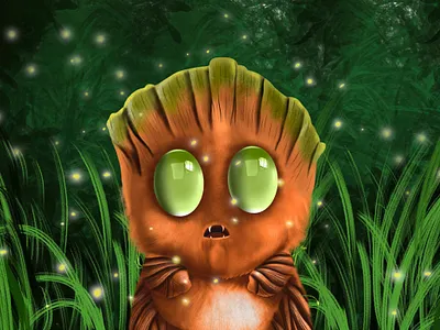 Guwie in forest 2d illustration animation character design concept art design graphic design illustration ui