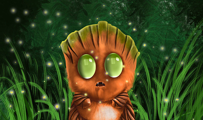 Guwie in forest 2d illustration animation character design concept art design graphic design illustration ui