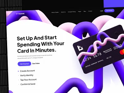 Finance Landing Page bank card banking credit card digital banking finance finance app financial fintech header hero homepage imtiazux landing page landingpage mastercard transaction ui ux web design website
