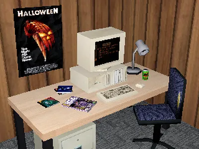 Desk Diorama (PS1-esque 3D Model) 3d blender low poly ps1 psx