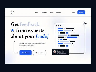 Code academy 👾 academy amazing android blue charming code colorful cute landing robot ui ux