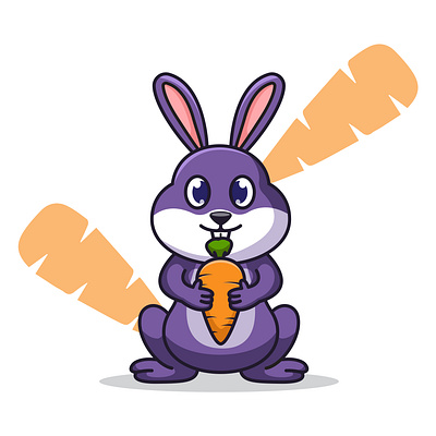 Cute Bunny Illustration adobe illustartor adobe illustrator branding bunny carrot cartoon cute design digital art drawing illustration logo sketch vector