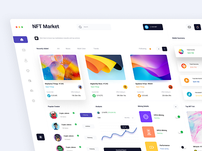 NFT Dashboard Design bitcoin blackchain branding creative dashboard eth illustration interface nft nft dashboard nfts product design smart contact solana statistic stats token uidesign uxdesign webdesign