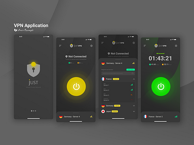 Simple VPN Application android app design ios mobile portfolio ui ux vpn