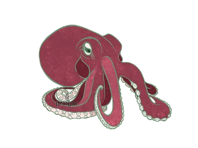 Octo-cutie berry tones design digital art graphic design illustration octopi octopus