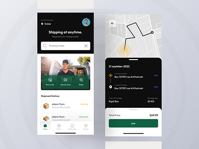 shipping app 📦 app appdesign branding delivery design figma graphic design illustration mobile design shipping tracking ui ui ux design ui design uiux