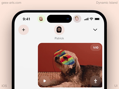 Dynamic Island chat gif interface ios ios 16 iphone iphone 14 massage slide social video