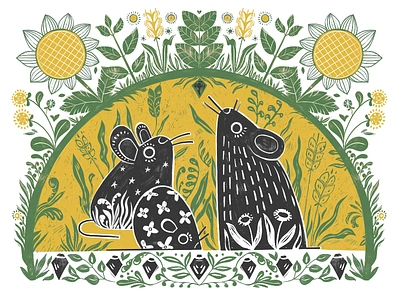 Nature Patterns: Mice animals art artwork design design studio digital art digital illustration digital painting graphic design illustration illustration artist illustrations illustrator illustrators mice mouse nature pattern procreate summer