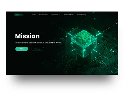 C4D Blockchain website 3d branding graphic design ui