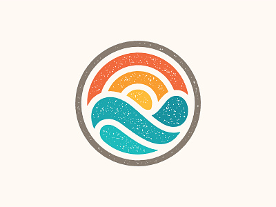 Sunset beach brand identity brand sign branding design identity logo logo design logotype mark ocean sea simple summer sun sunrise sunset symbol water wave