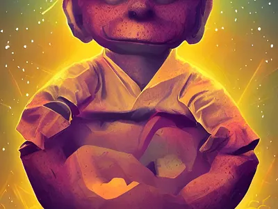 THE CREATOR GILBERT child design god graphic design illustration planet space universal universe