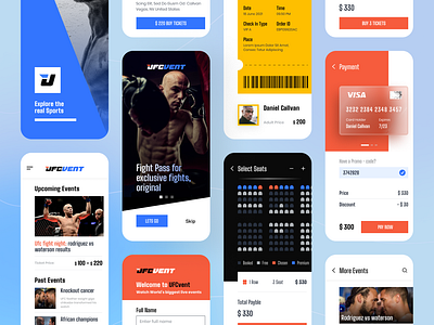 UFC – Event Booking App app booking booking app design event app event booking figma download figma freebies free figma download freebies illustration mobile mobile design mobile ui sport ui ui design ui ux uikit