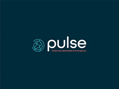 Pulse Veterinary Specialists & Emergency Logo alberta branding cat clinic dog edmonton emergency health healthcare linework logo pet pulse symbol vet veterinary wordmark