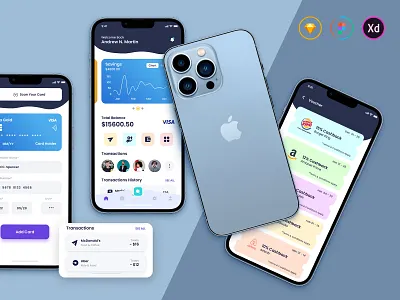 Finance Mobile App UI Kit adobe xd android app creative creative design dashboard design figma finance mobile app ios app minimal sketch template ui design uidesign uikit wallet