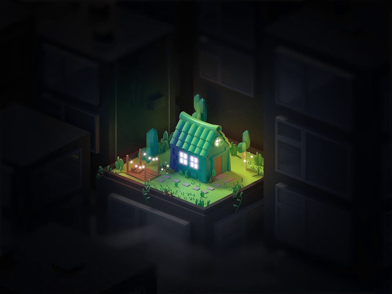 Island on the roof by Krzysztof Zgoda on Dribbble