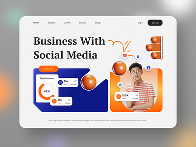 Social Media Business 3D Webpage