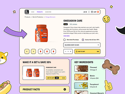 E-Commerce - Landing Product Page dog e commerce ecommerce food fun funky homepage landing pet product product page shopify website