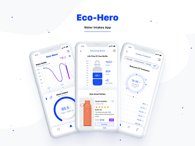 Eco-Hero app bottle design drink health mobile mobileapp sport ui ux water