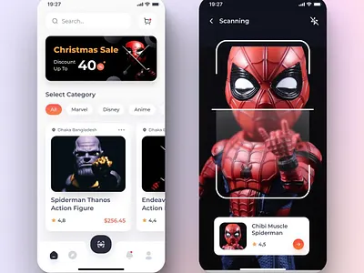 Toy Shop Mobile App Design app design ecommerce festivals fun icon interface ios minimal mobile app models selling shop store toy ui uidesign ux