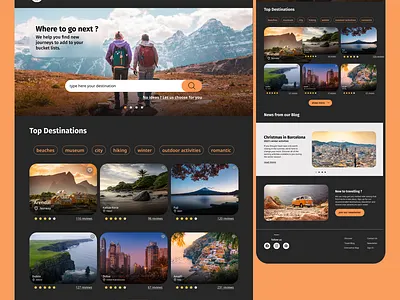 Travel website landing page design landingpage travel travelblog ui website