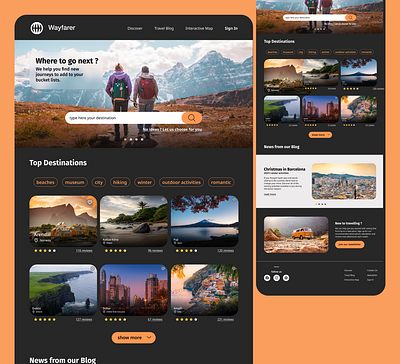 Travel website landing page design landingpage travel travelblog ui website