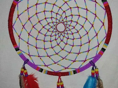 Red Beaded Dream Catcher beaded dream catcher logo