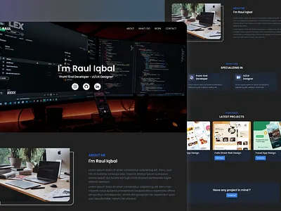 Simple Personal Portfolio Wesbite dark mode design portfolio ui web design website