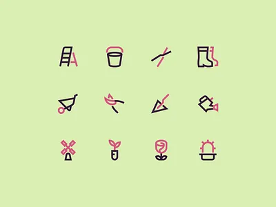 Gardening Icons 24px agriculture equipment gardening green icons nucleo outline tools