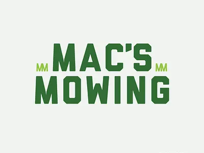 Mac's Mowing branding design lawncare logo