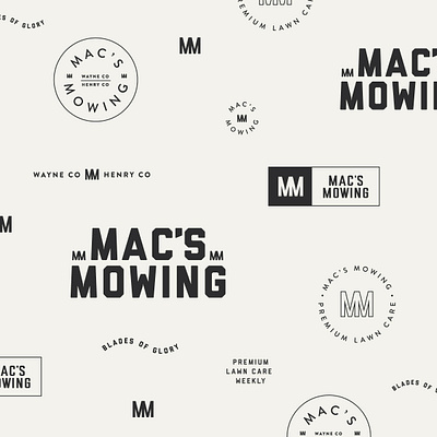 Mac's Mowing branding lawncare logo