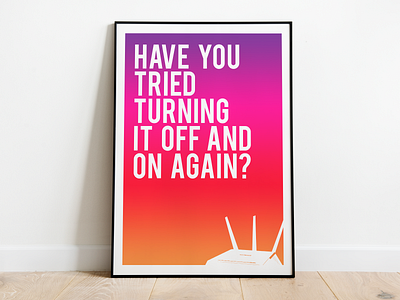 Tech Support Mantra Poster funny office decor poster router tech support