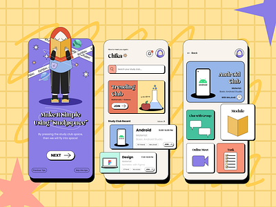 Study Space UI - 90s style design figma graphic design illustration muslimah ui vector