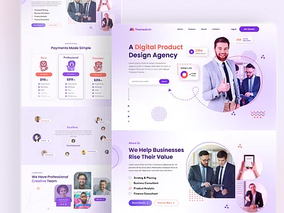 Digital Agency Landing Page agency landing page graphic design homepage design landing page ui ui ux design ux website design wireframe