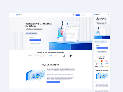 GeeTest-landing page 3d branding design illustration render web