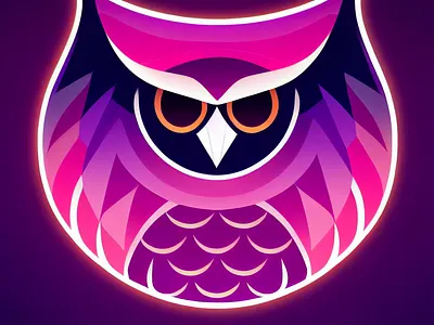 Neon Owl Logo design illustration logo