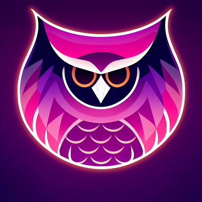 Neon Owl Logo design illustration logo