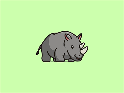 Rhino Smile cartoon design illustration logo mascot rhino simple simple cartoon simple illustration