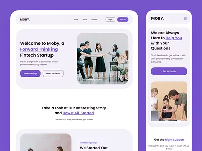 Moby - Desktop & Mobile design design for web digital design landing page landing page design landing page ui marketing website marketing website design product design ui ui for web uiux web web design web ui web ui design website website design website ui website ui design