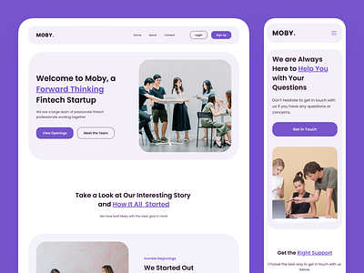Moby - Desktop & Mobile design design for web digital design landing page landing page design landing page ui marketing website marketing website design product design ui ui for web uiux web web design web ui web ui design website website design website ui website ui design