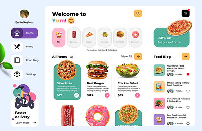 YUM! food delivery service - Landing page design ui ux webapp website