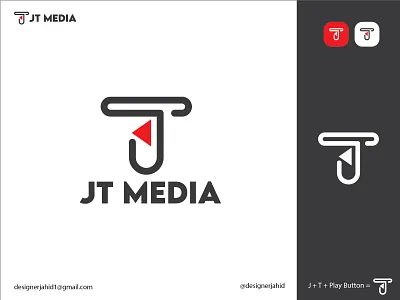 Letter J T and Play Button Combination Creative logo design abstract logo branding combination mark logo creative logo design graphic design illustration j t logo jt media logo letter j t and play button logo letter logo logo media logo minimal logo minimalist logo modern logo new logo stylish logo trending logo trendy logo