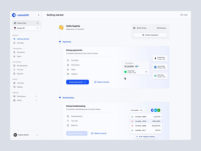 Entity selection & workspace switching design product ui ux