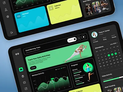 Fitness Monitoring App | Dashboard UI app design app development dashboard diet app figma fitness monitoring app fitness tracking app health checking app photoshop ui design