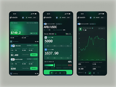 Obelith - DeFi Lending Platform UI crypto dashboard defi web3