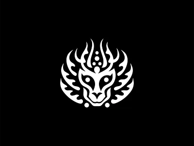 Tribal Dragon Head Logo abstract bold branding design dragon emblem entertainment fantasy fashion gaming icon illustration logo magic mark mythical sports tribal vector